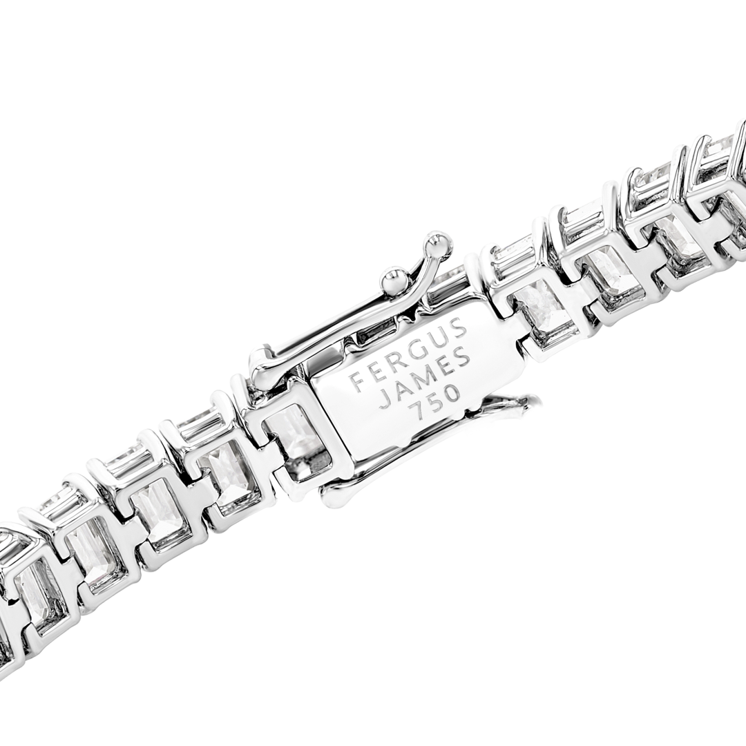 13ct Lab-Grown Emerald Diamond Tennis Bracelet White Gold