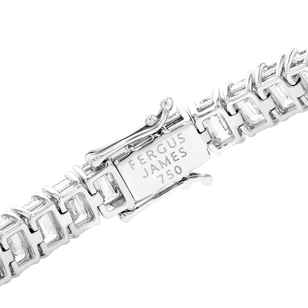 15ct Lab-Grown Emerald Diamond Tennis Bracelet White Gold