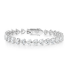 15ct Lab-Grown Heart Diamond Tennis Bracelet White Gold