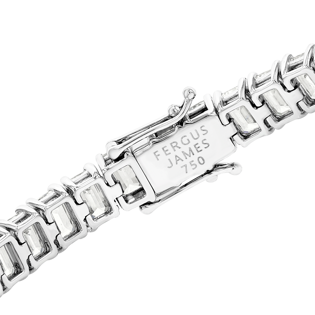 18ct Lab-Grown Emerald Diamond Tennis Bracelet White Gold