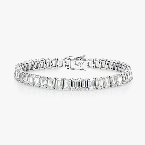 20ct Lab-Grown Emerald Diamond Tennis Bracelet White Gold