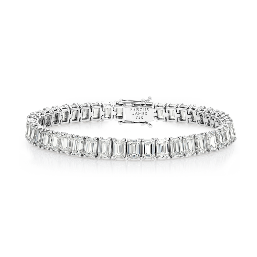 20ct Lab-Grown Emerald Diamond Tennis Bracelet White Gold