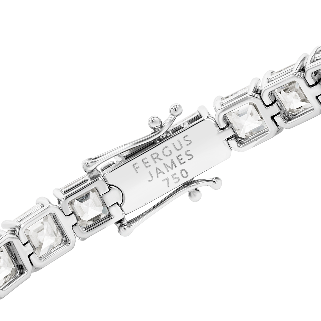 23ct Lab-Grown Asscher Diamond Tennis Bracelet White Gold