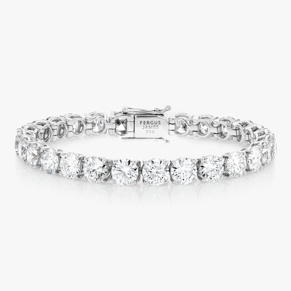 27ct Lab-Grown Diamond Tennis Bracelet Yellow Gold