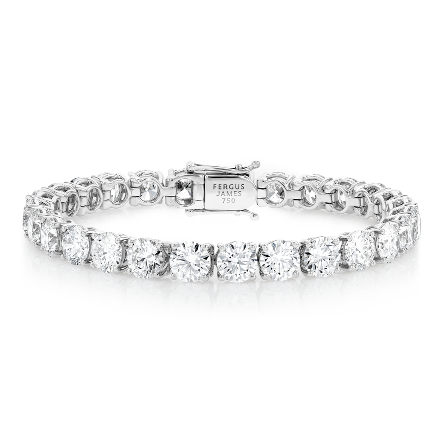 27ct Lab-Grown Diamond Tennis Bracelet Yellow Gold