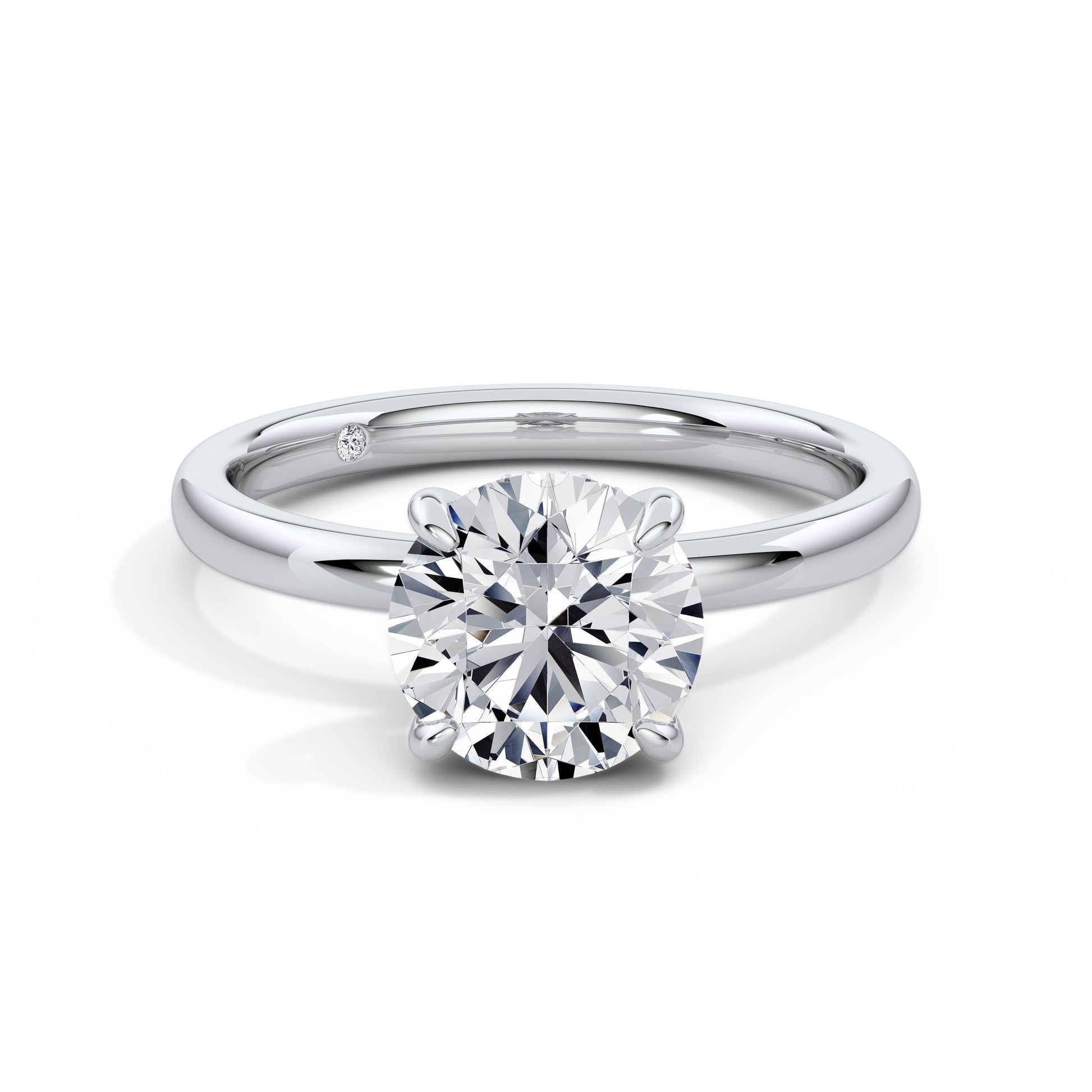 Lois 18k White Gold Round Solitaire