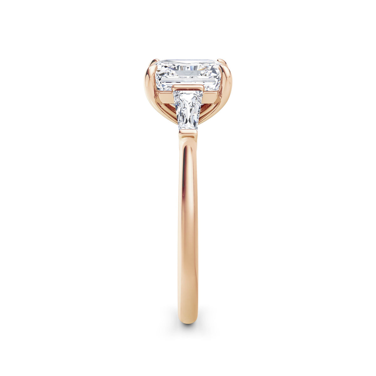 Lynne 18k Rose Gold Asscher Trilogy