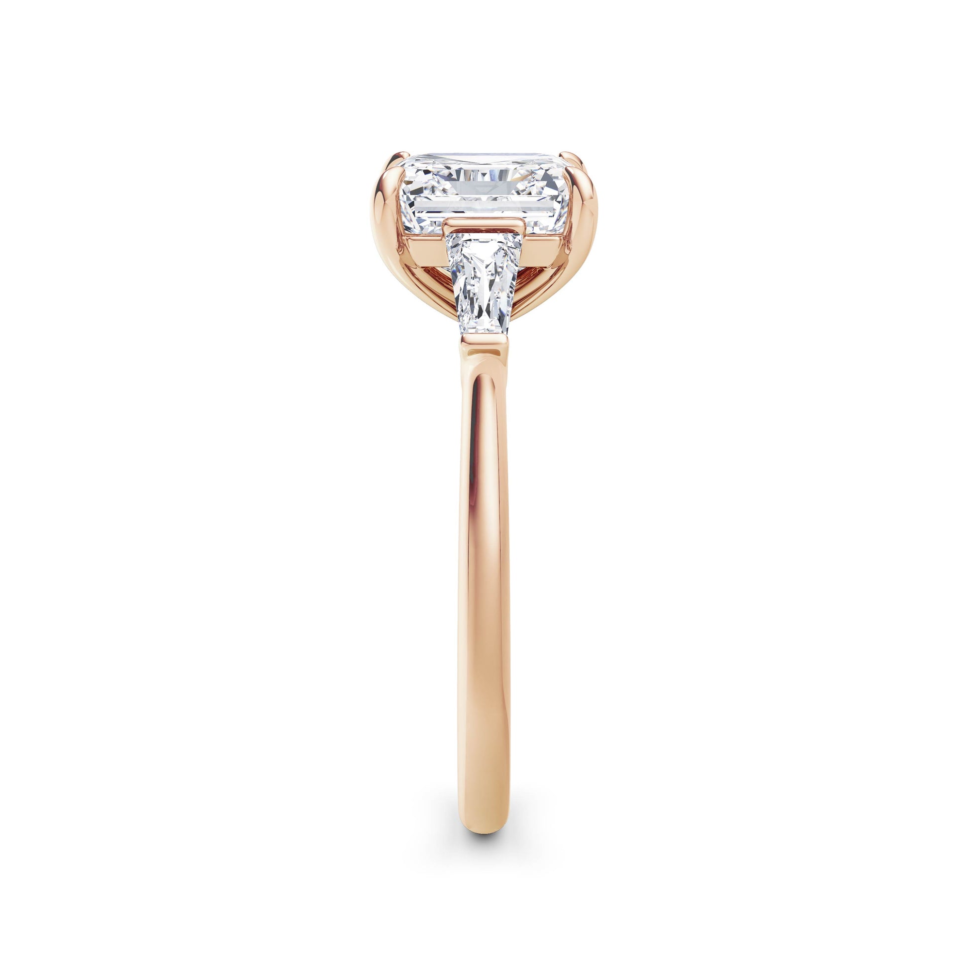 Lynne 18k Rose Gold Asscher Trilogy