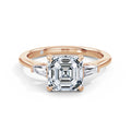 Lynne 18k Rose Gold Asscher Trilogy