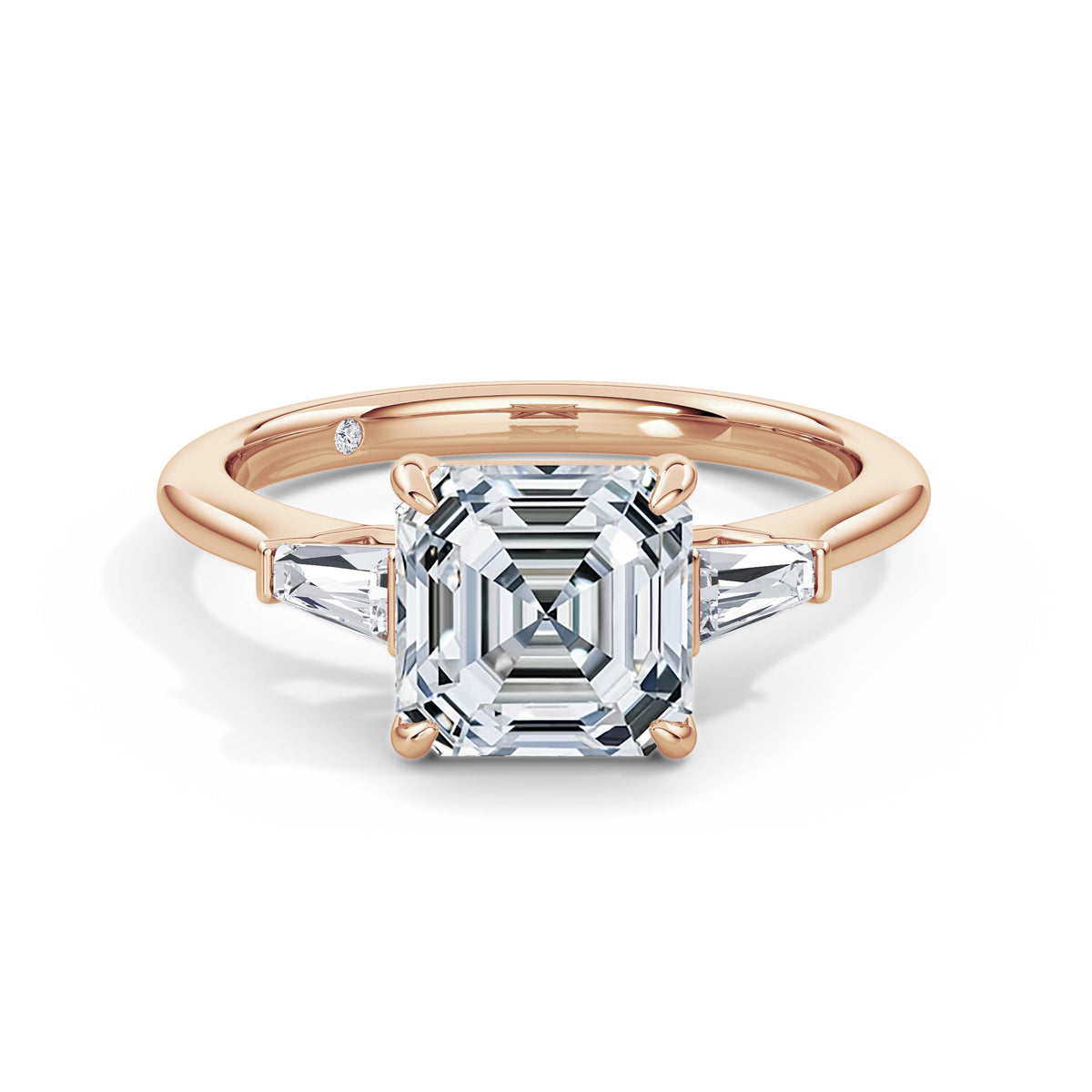 Lynne 18k Rose Gold Asscher Trilogy