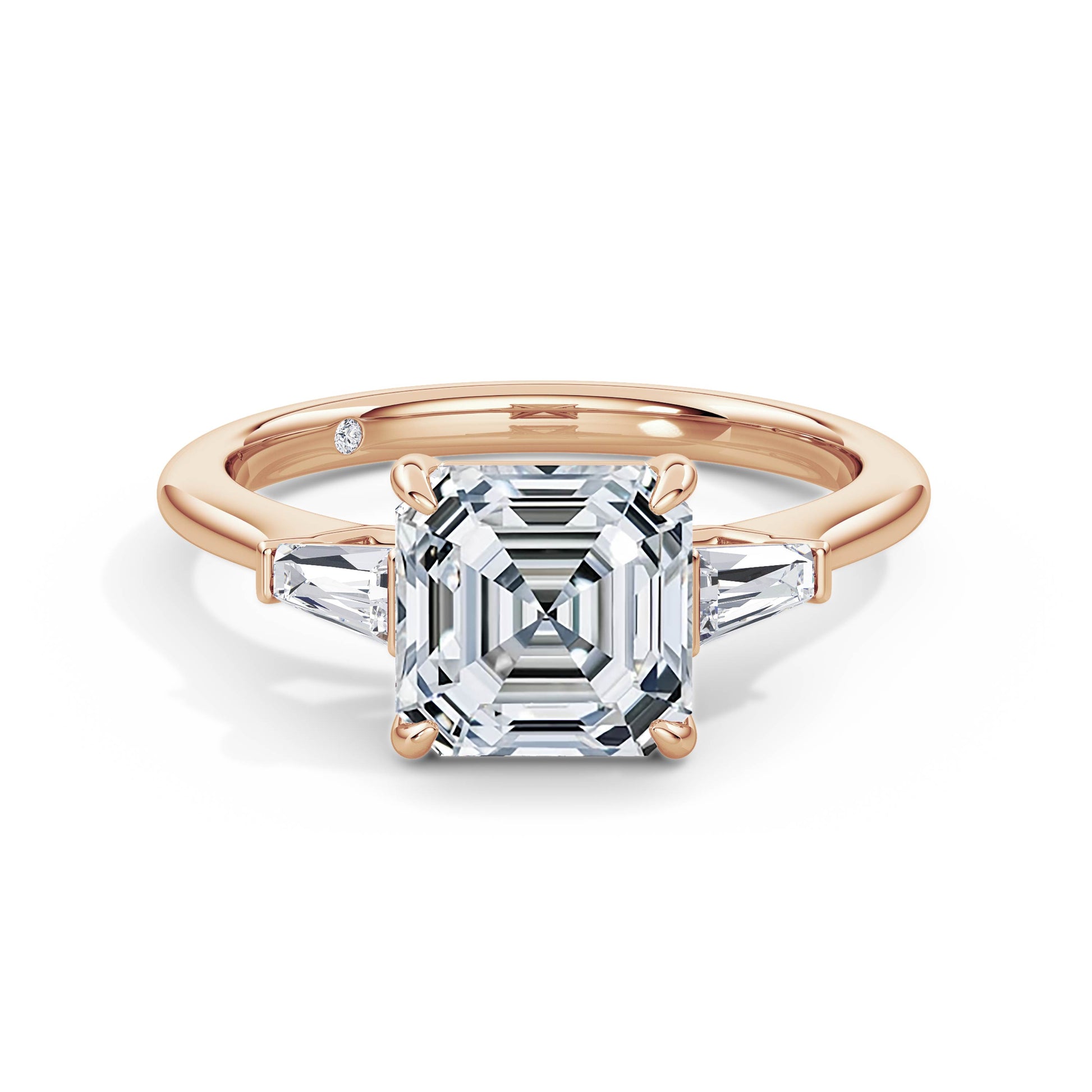 Lynne 18k Rose Gold Asscher Trilogy