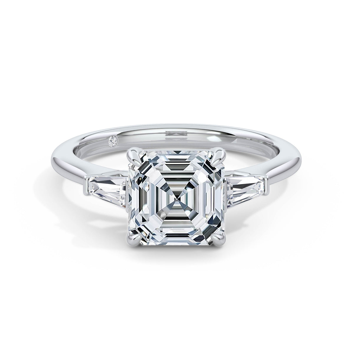 Lynne 18k White Gold Asscher Trilogy