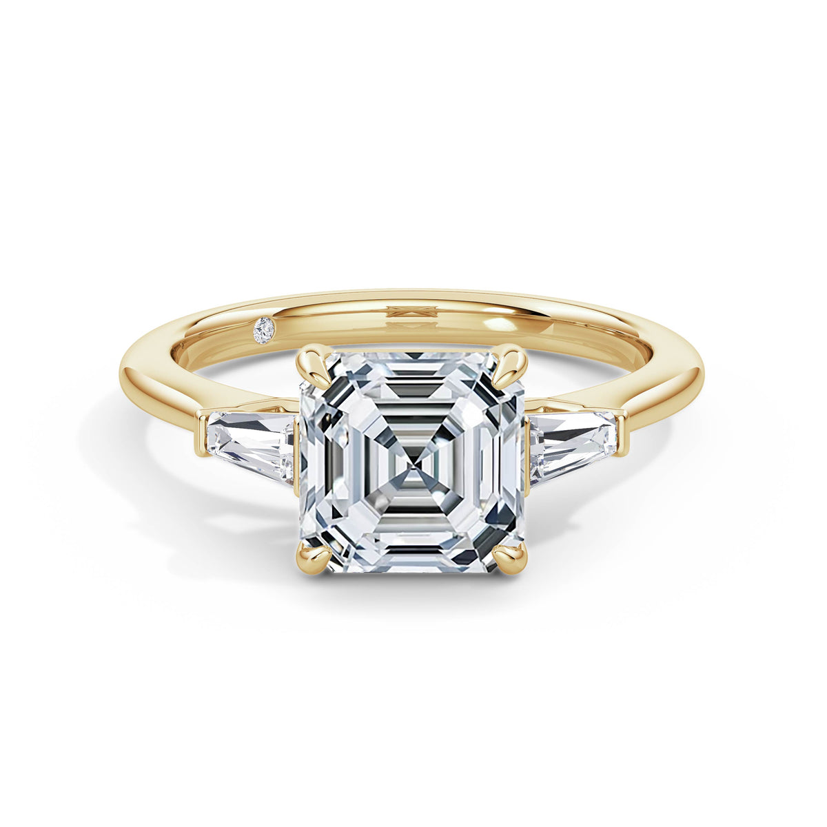 Lynne 18k Yellow Gold Asscher Trilogy