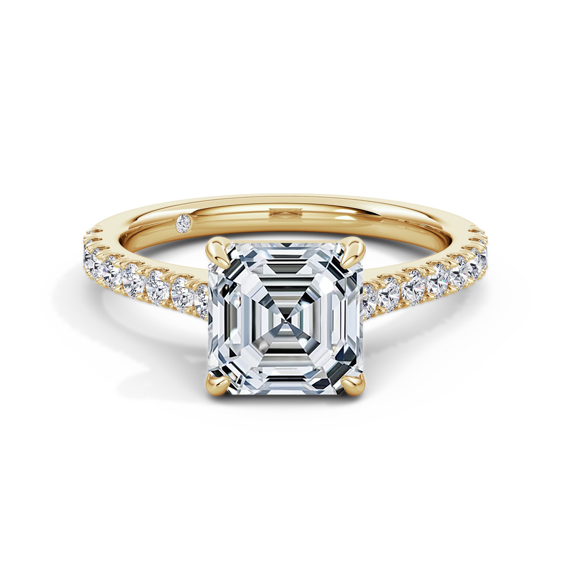 Lynne 18k Yellow Gold Asscher Diamond Band