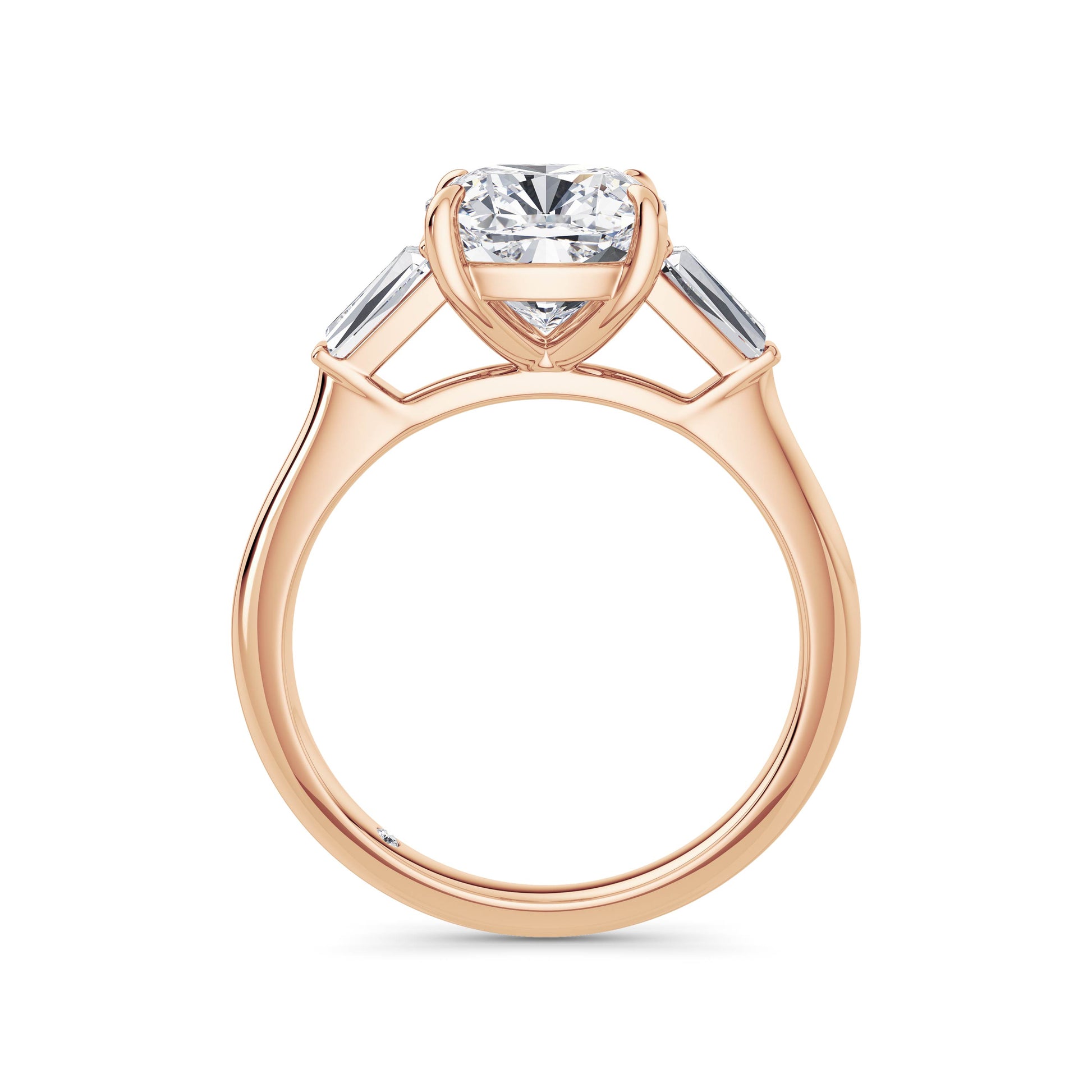 Lynne 18k Rose Gold Cushion Trilogy