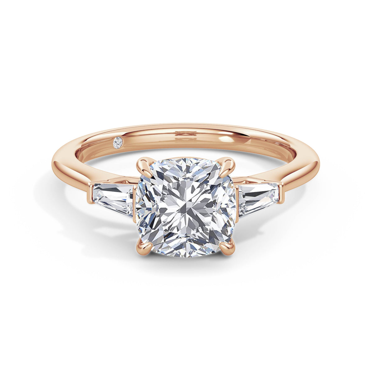 Lynne 18k Rose Gold Cushion Trilogy