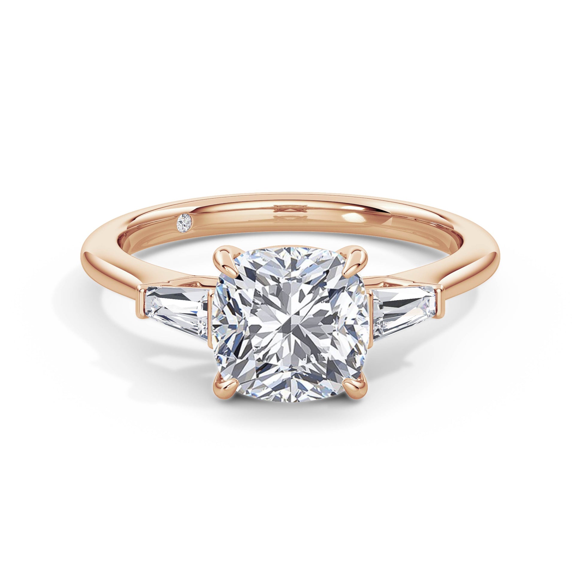 Lynne 18k Rose Gold Cushion Trilogy