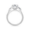 Lynne 18k White Gold Cushion Trilogy