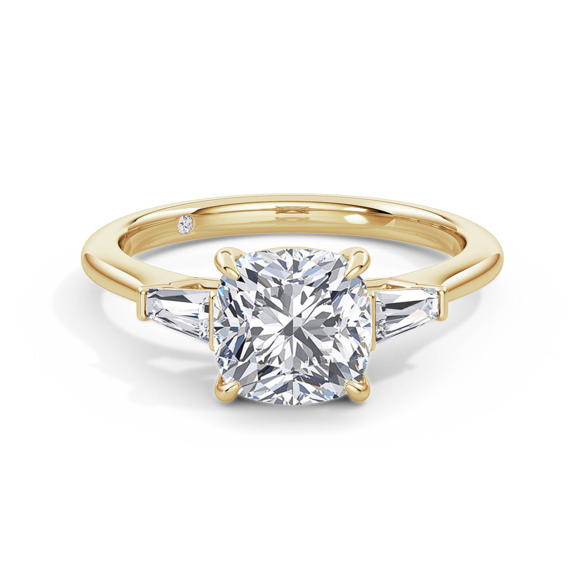 Lynne 18k Yellow Gold Cushion Trilogy