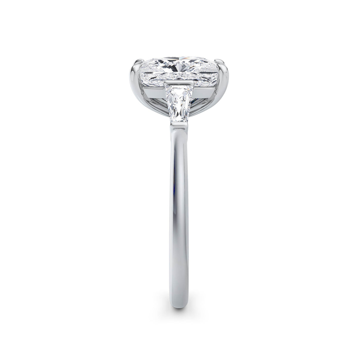 Lynne 18k White Gold Elongated Cushion Trilogy