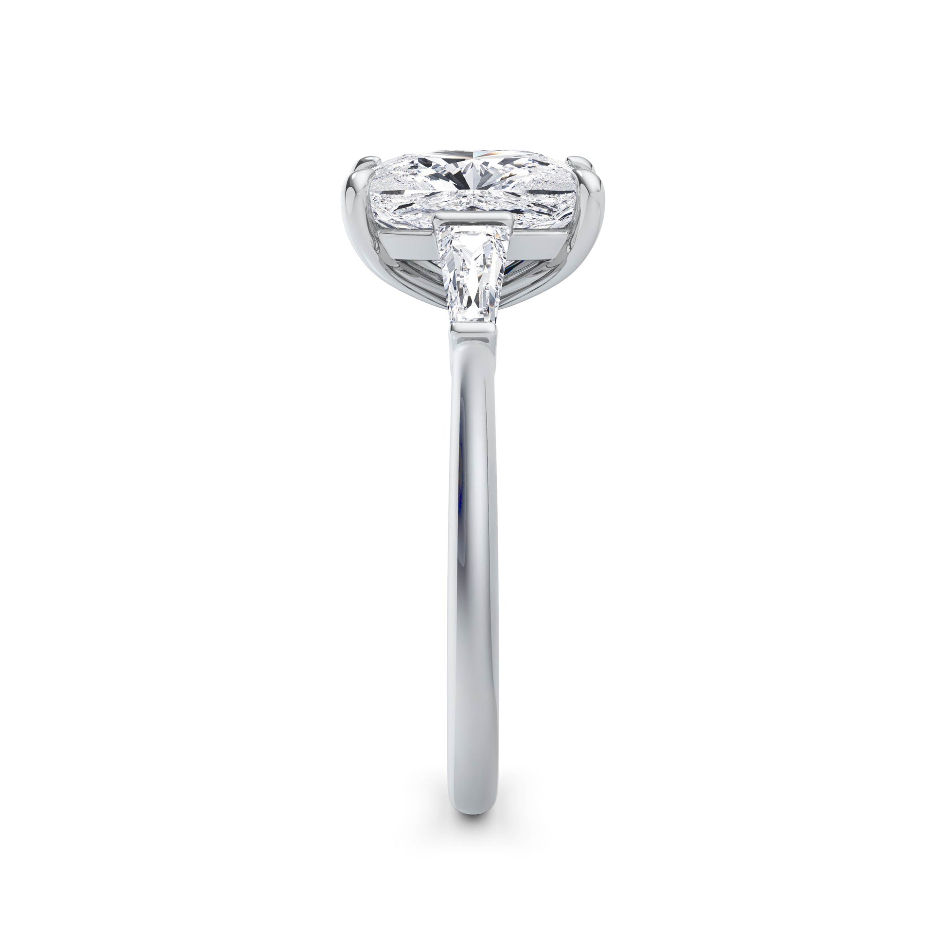 Lynne 18k White Gold Elongated Cushion Trilogy