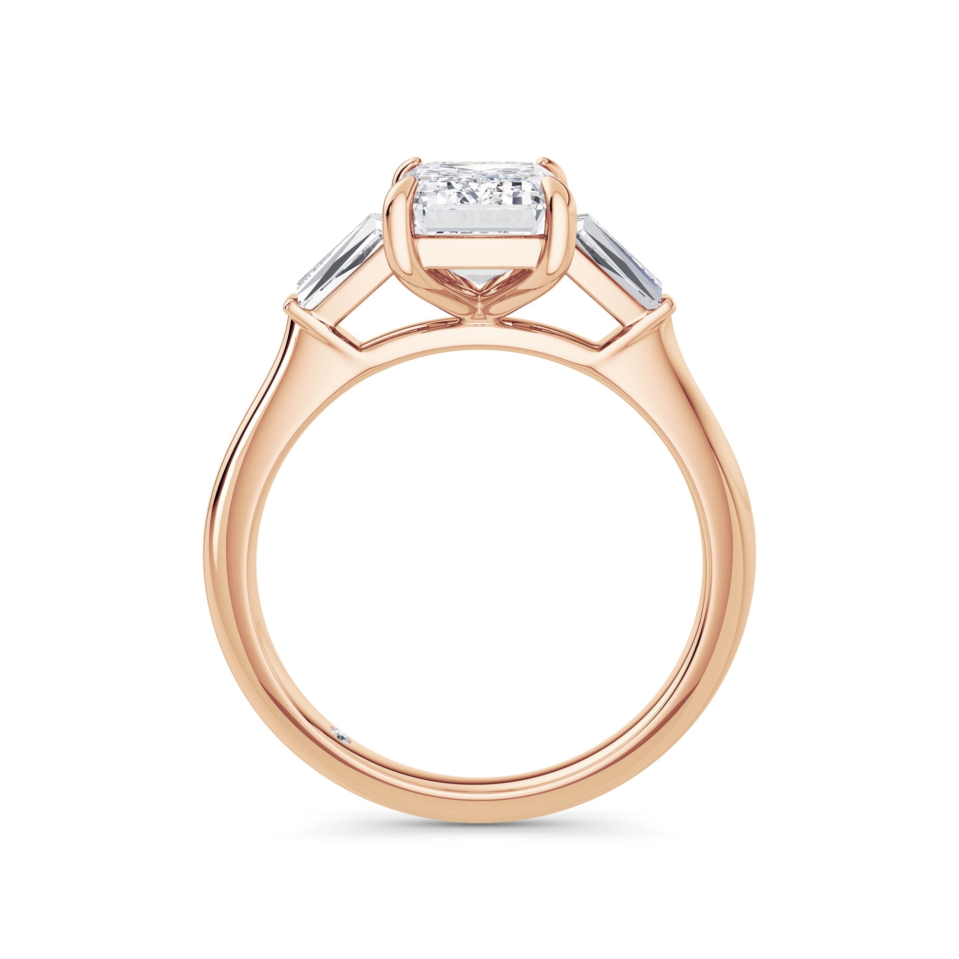 Lynne 18k Rose Gold Emerald Trilogy