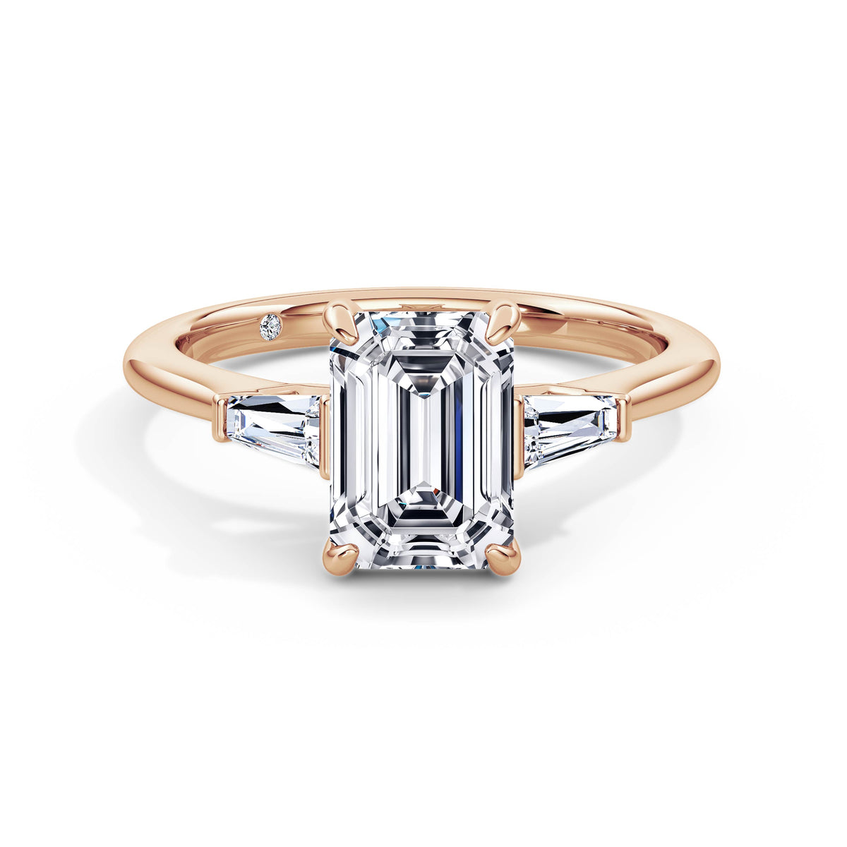Lynne 18k Rose Gold Emerald Trilogy