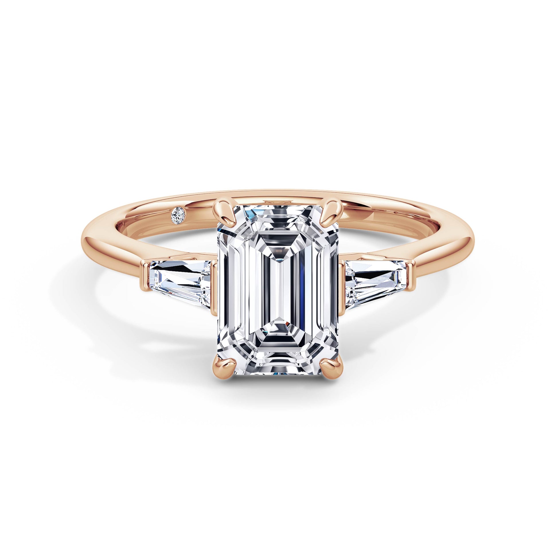 Lynne 18k Rose Gold Emerald Trilogy