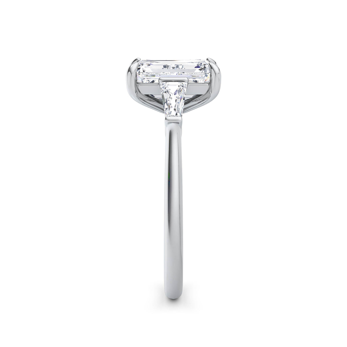 Lynne 18k White Gold Emerald Trilogy