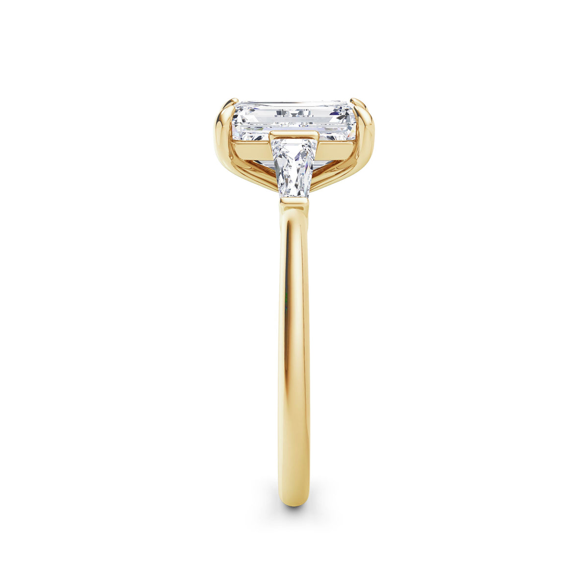 Lynne 18k Yellow Gold Emerald Trilogy