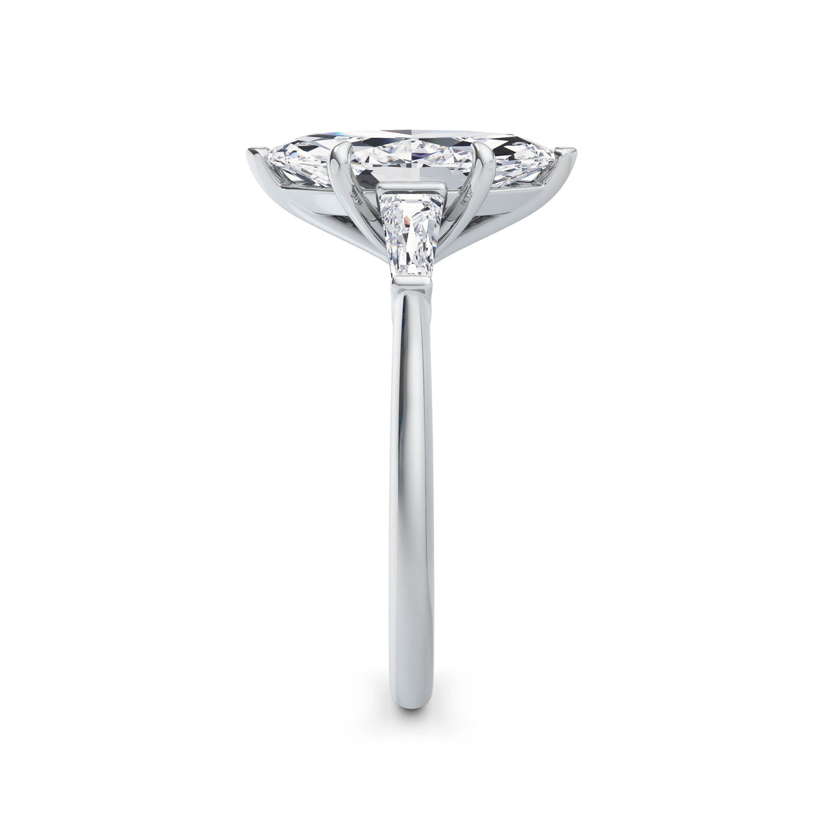 Lynne 18k White Gold Marquise Trilogy