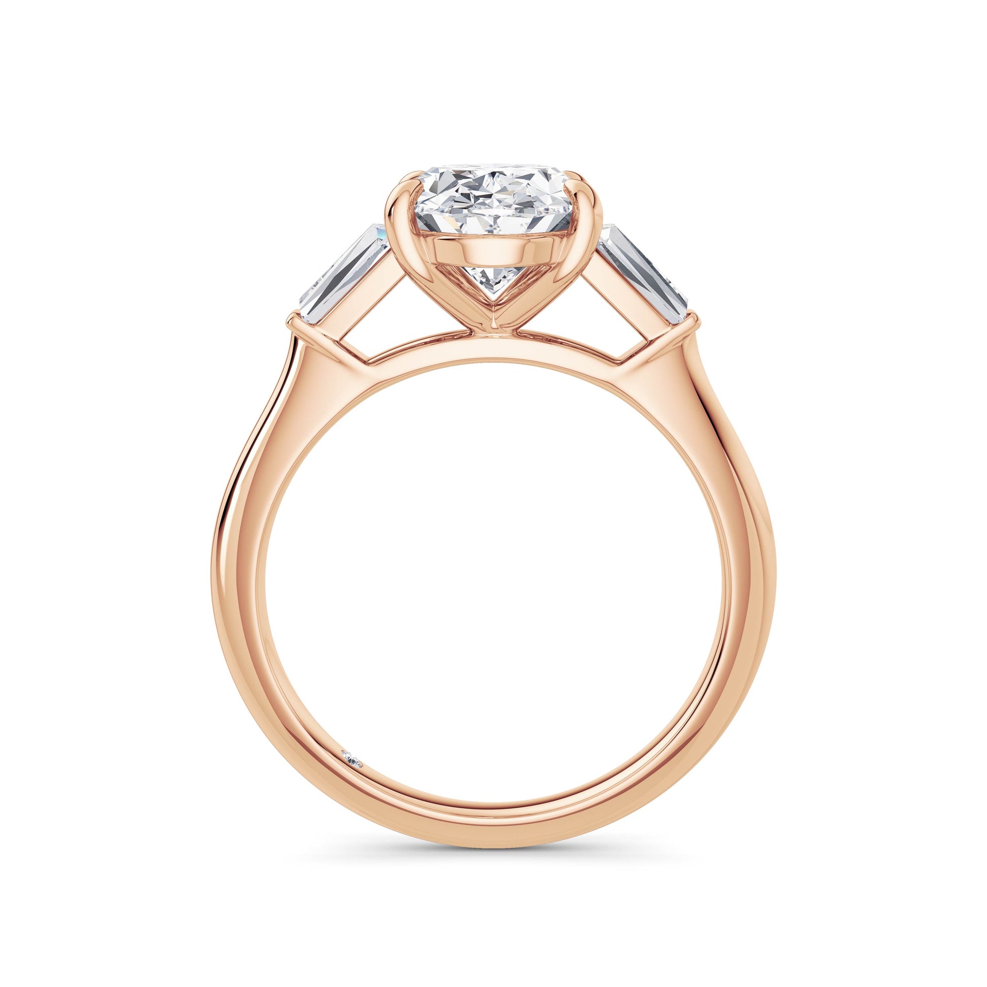 Lynne 18k Rose Gold Oval Trilogy