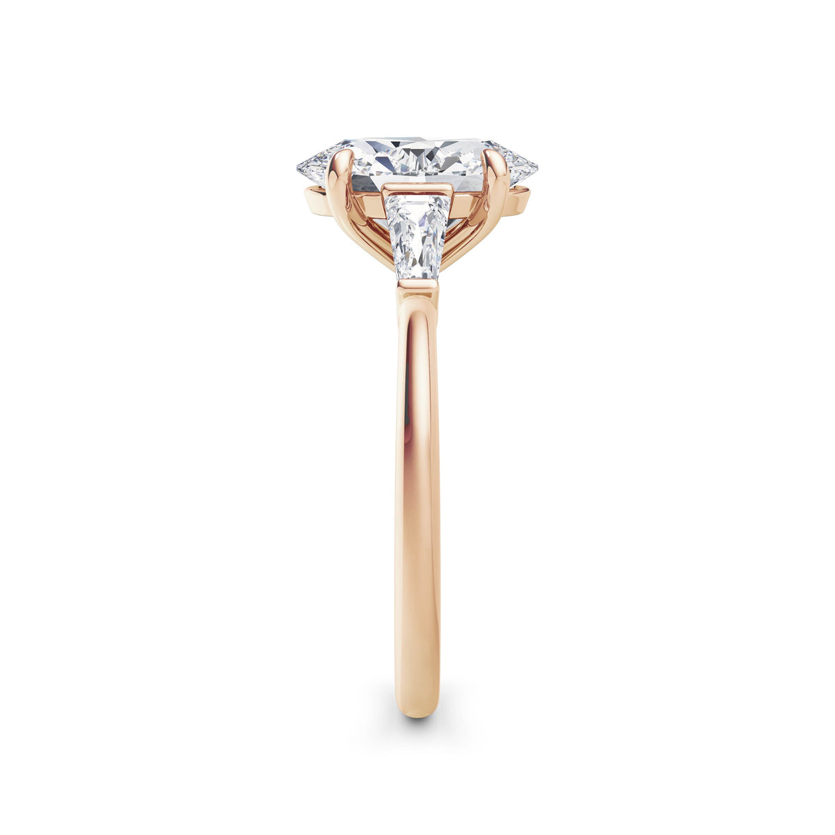 Lynne 18k Rose Gold Oval Trilogy