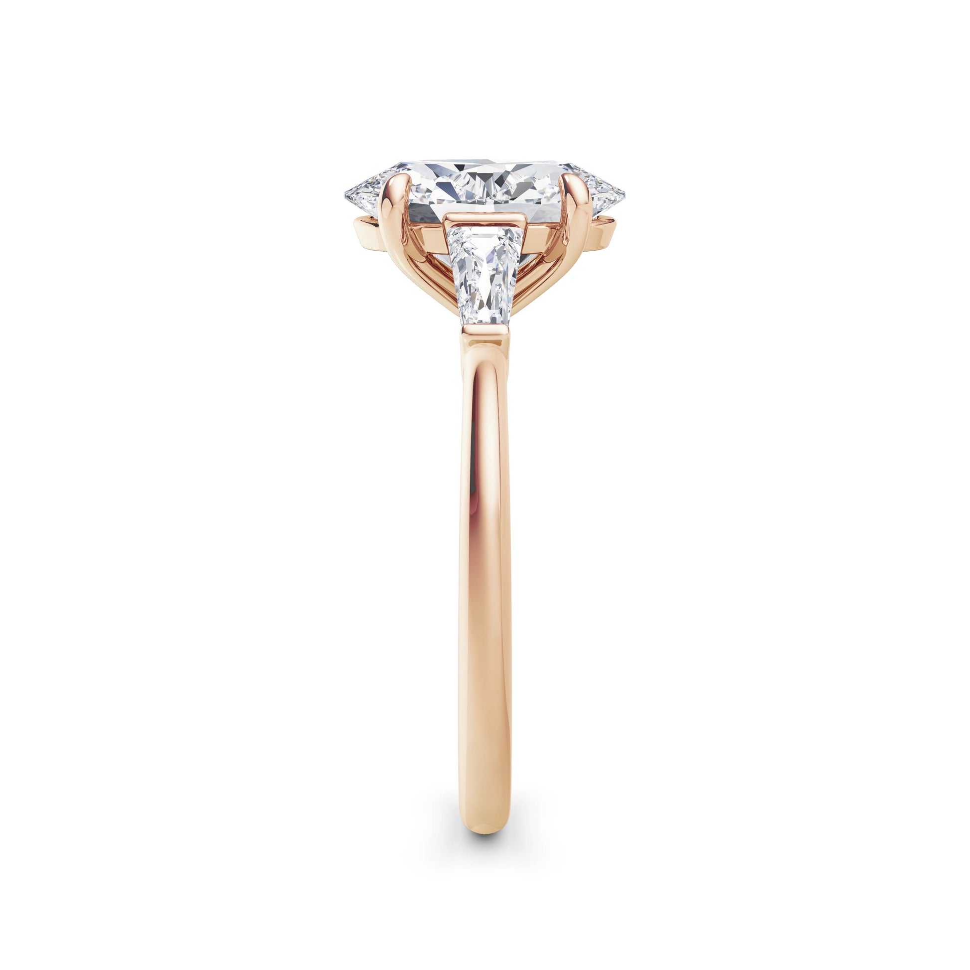 Lynne 18k Rose Gold Oval Trilogy