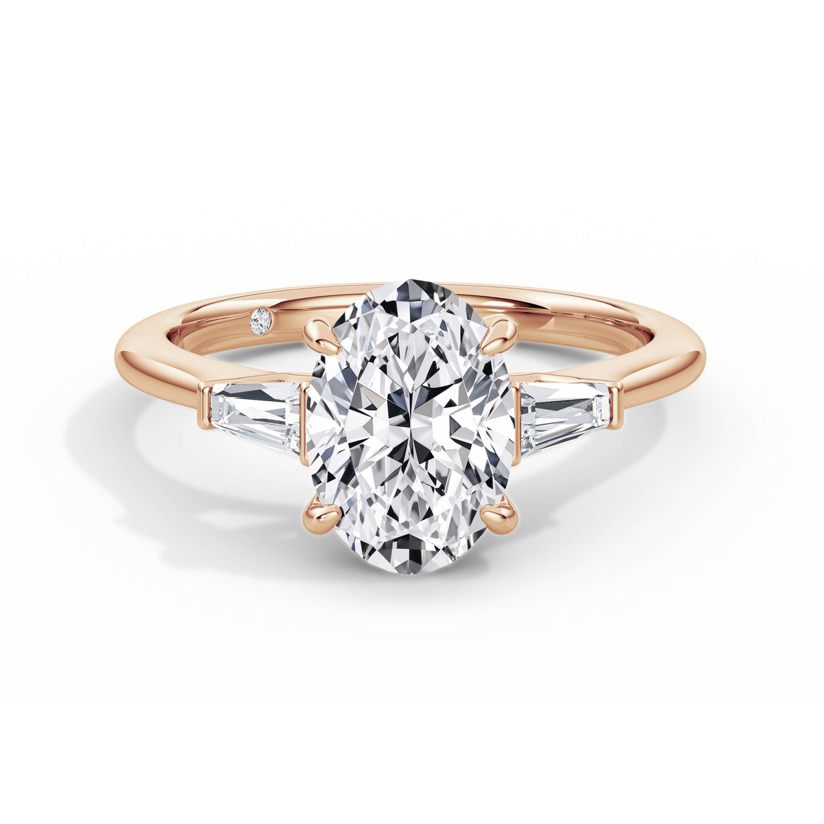 Lynne 18k Rose Gold Oval Trilogy