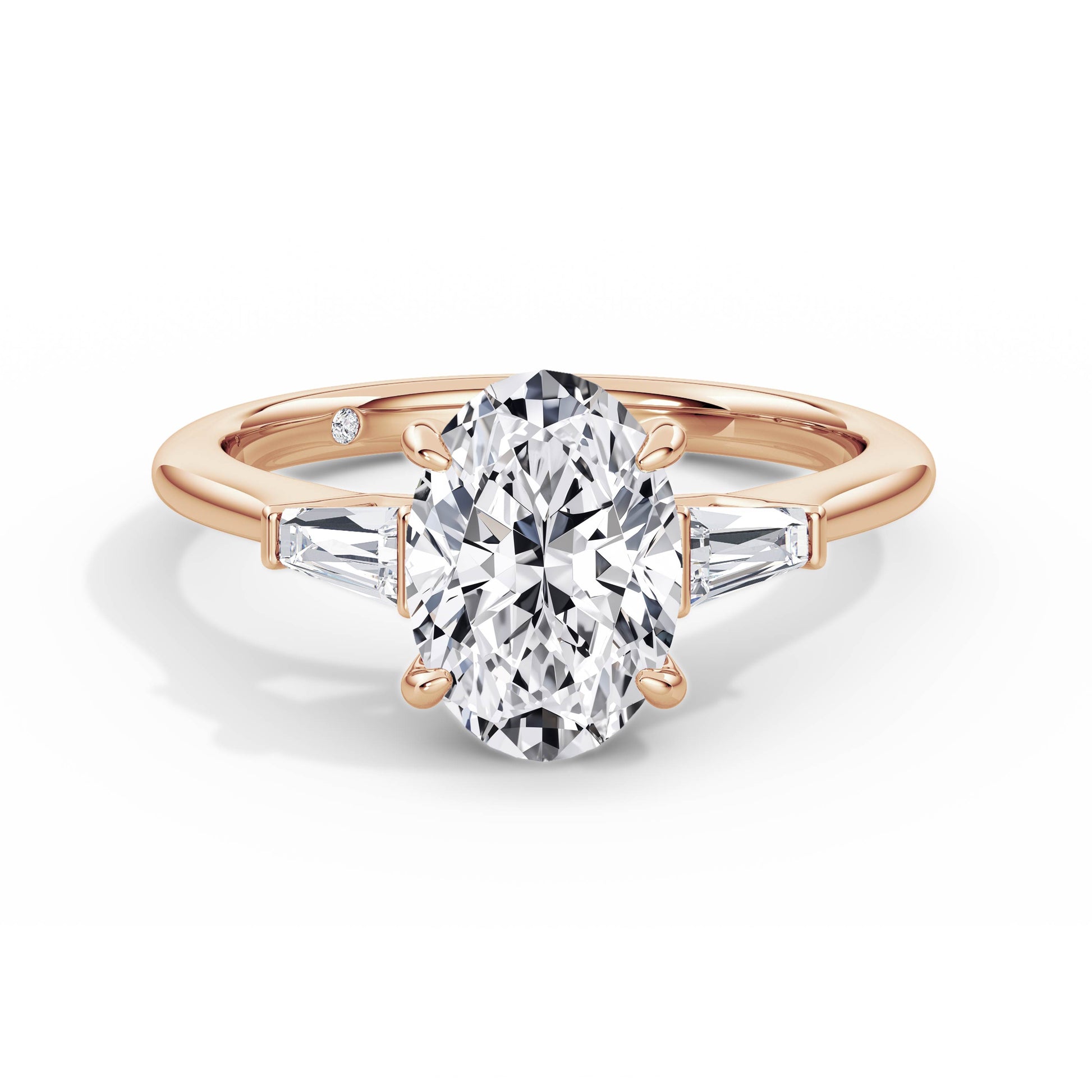Lynne 18k Rose Gold Oval Trilogy