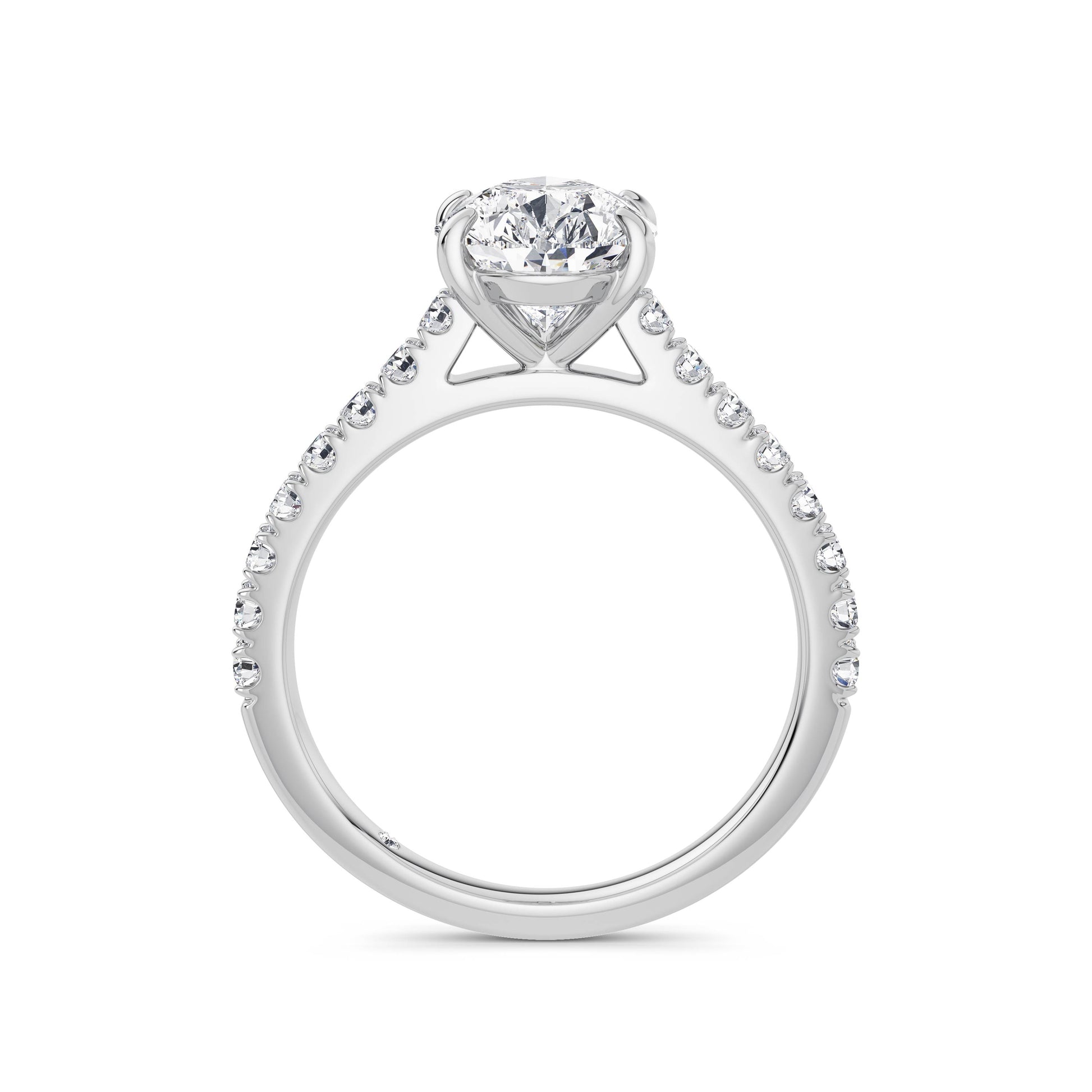 Lynne 18k White Gold Pear Diamond Band