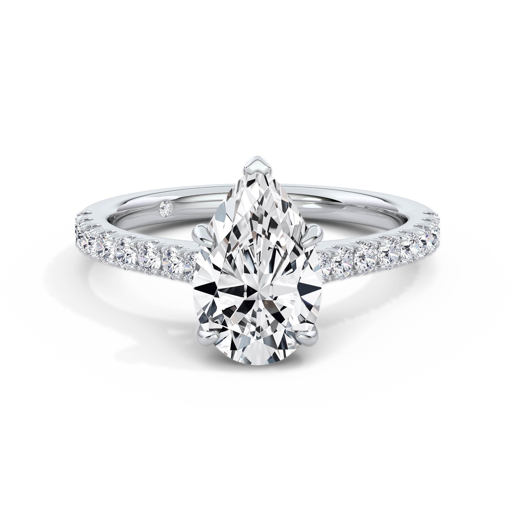 Lynne 18k White Gold Pear Diamond Band