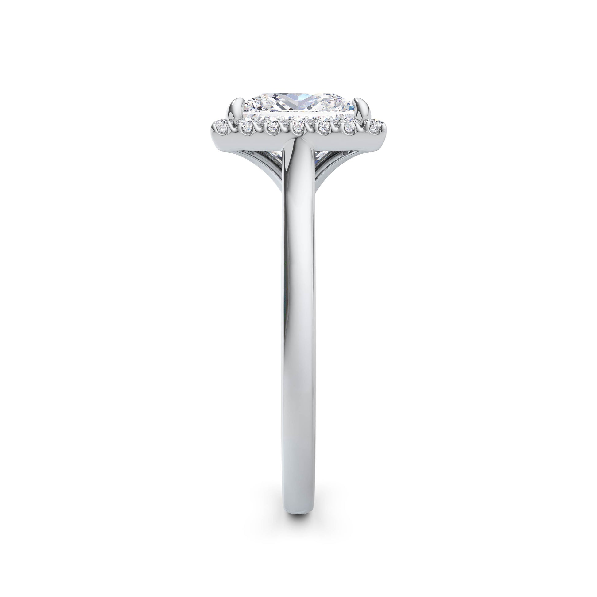 Lynne 18k White Gold Princess Halo