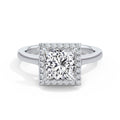 Lynne 18k White Gold Princess Halo