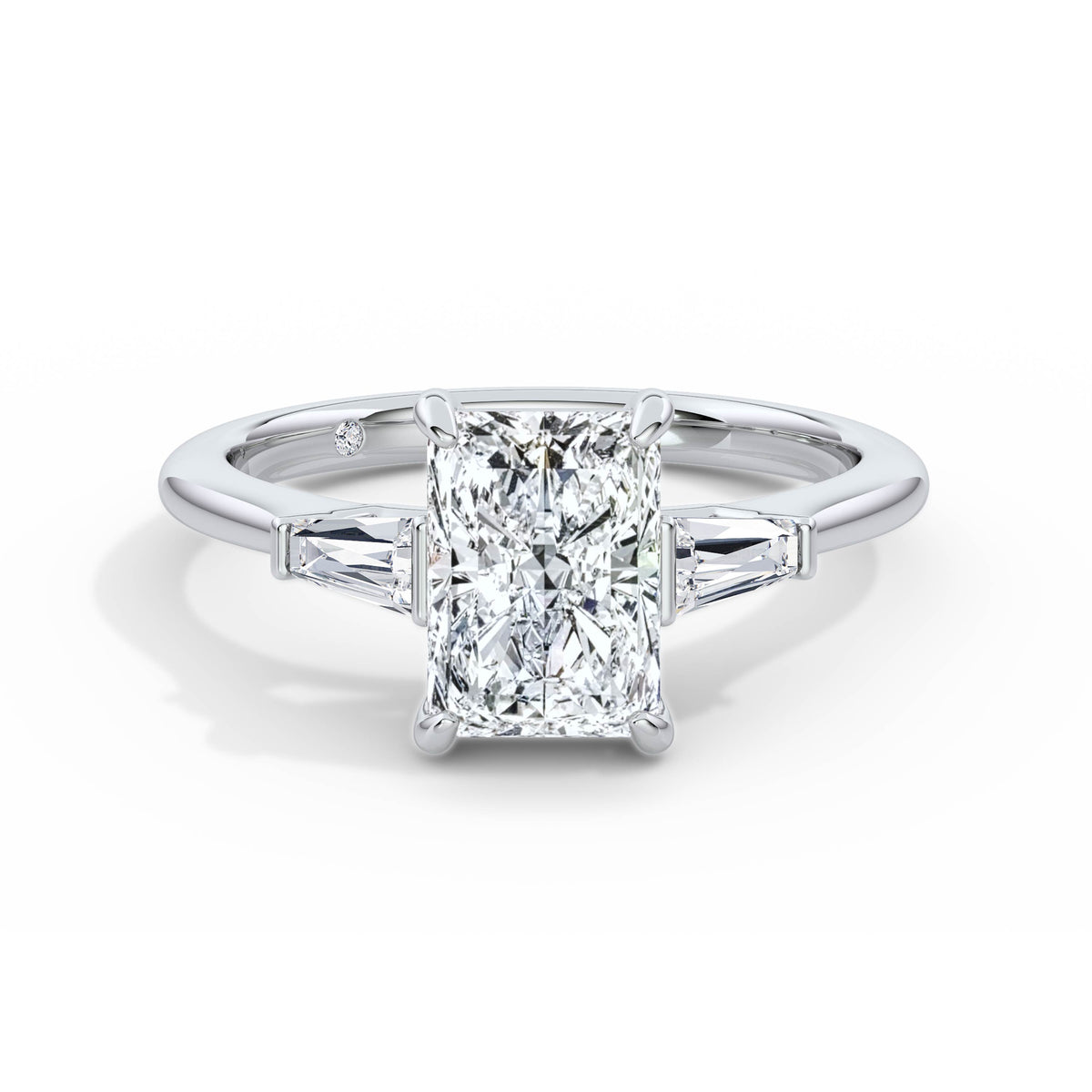 Lynne 18k White Gold Radiant Trilogy