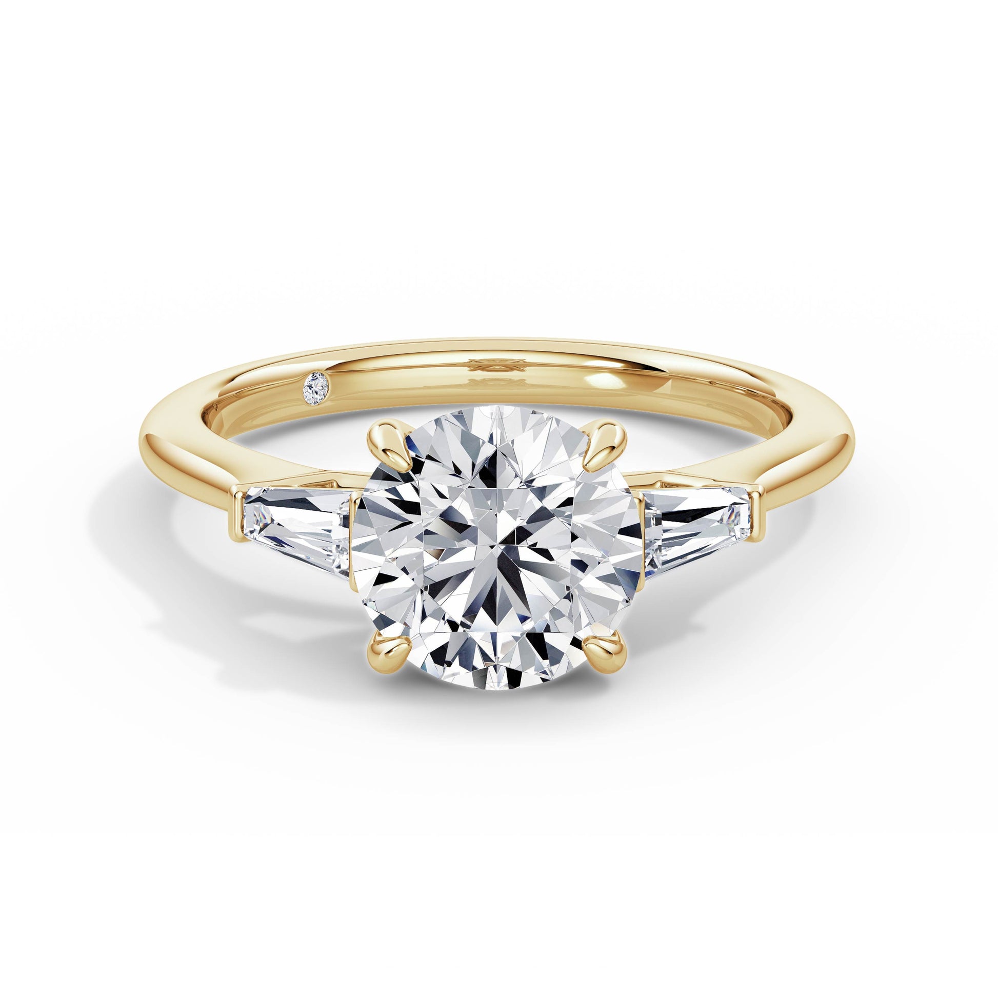 Lynne 18k Yellow Gold Round Trilogy