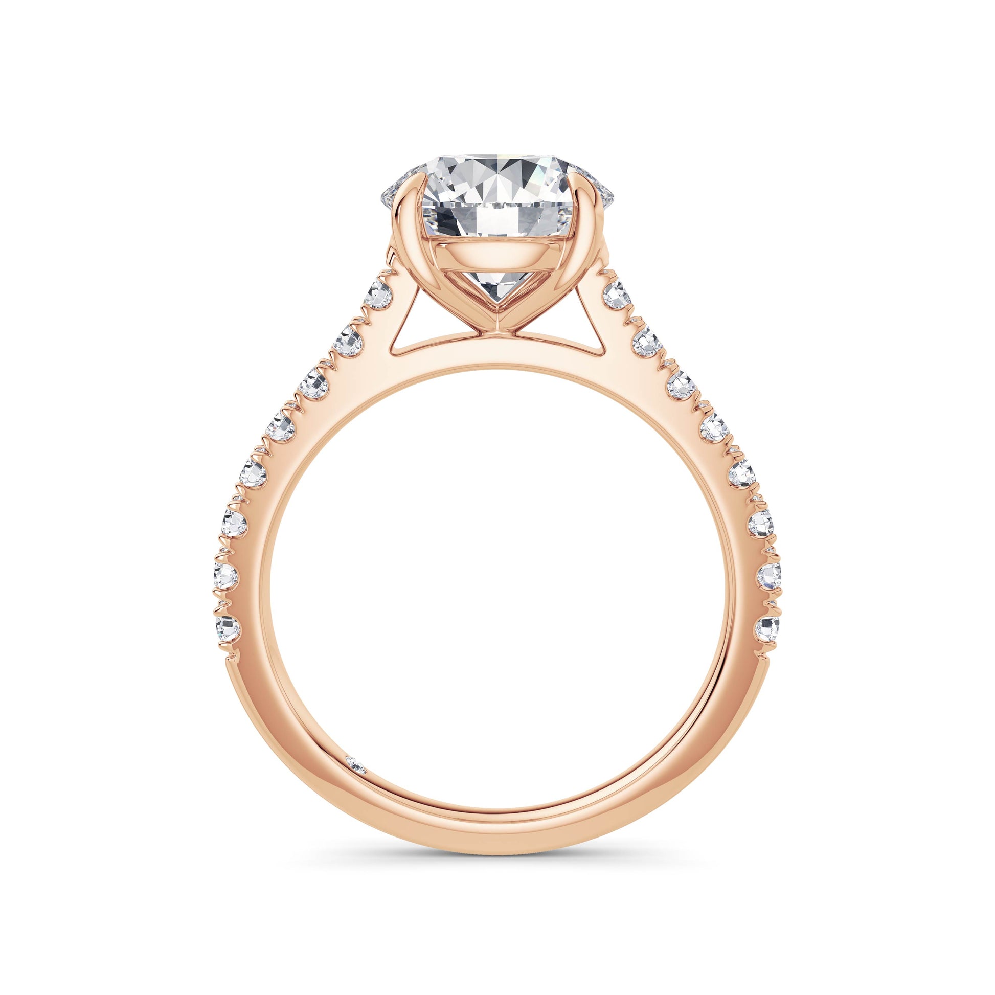 Lynne 18k Rose Gold Round Diamond Band