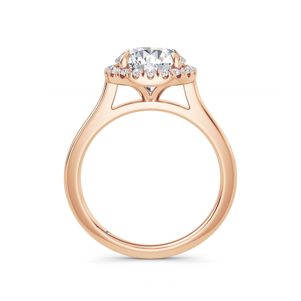 Lynne 18k Rose Gold Round Halo