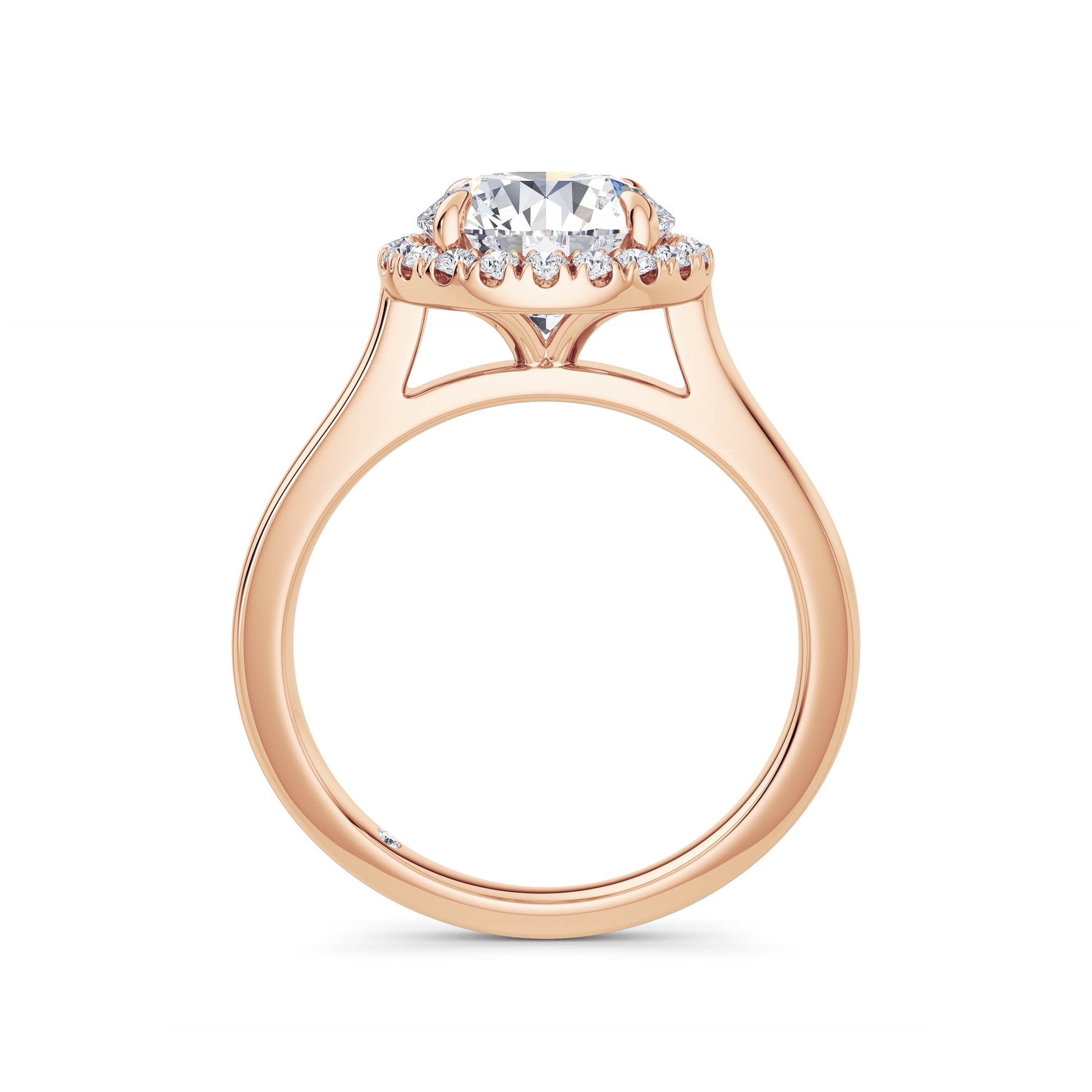 Lynne 18k Rose Gold Round Halo
