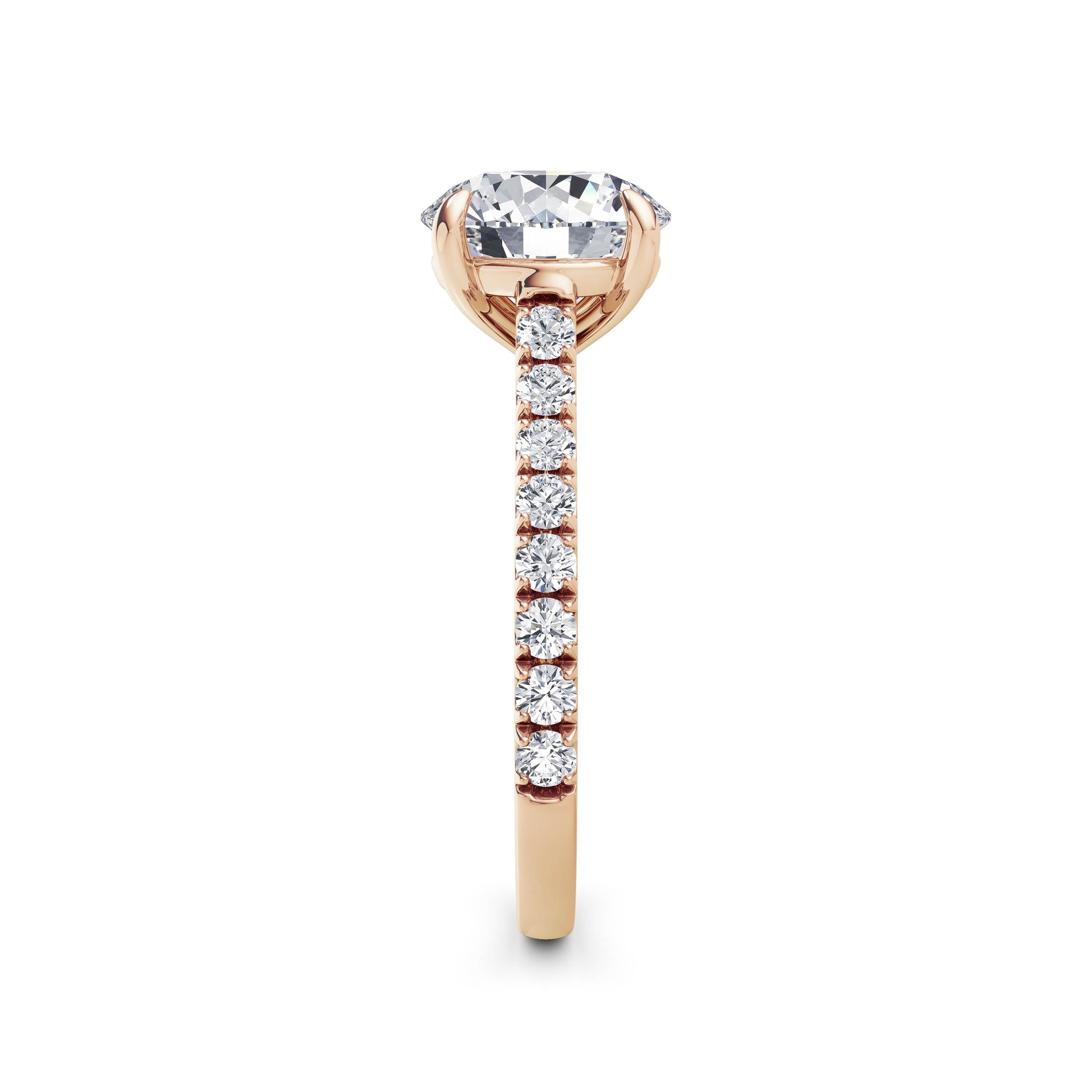 Lynne 18k Rose Gold Round Diamond Band