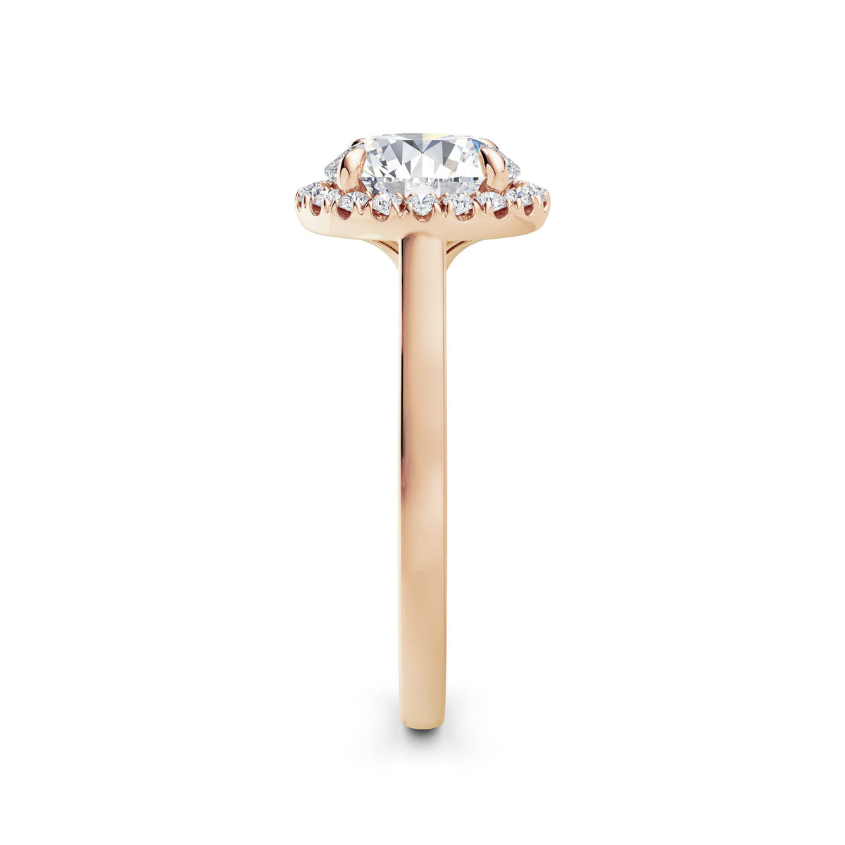 Lynne 18k Rose Gold Round Halo