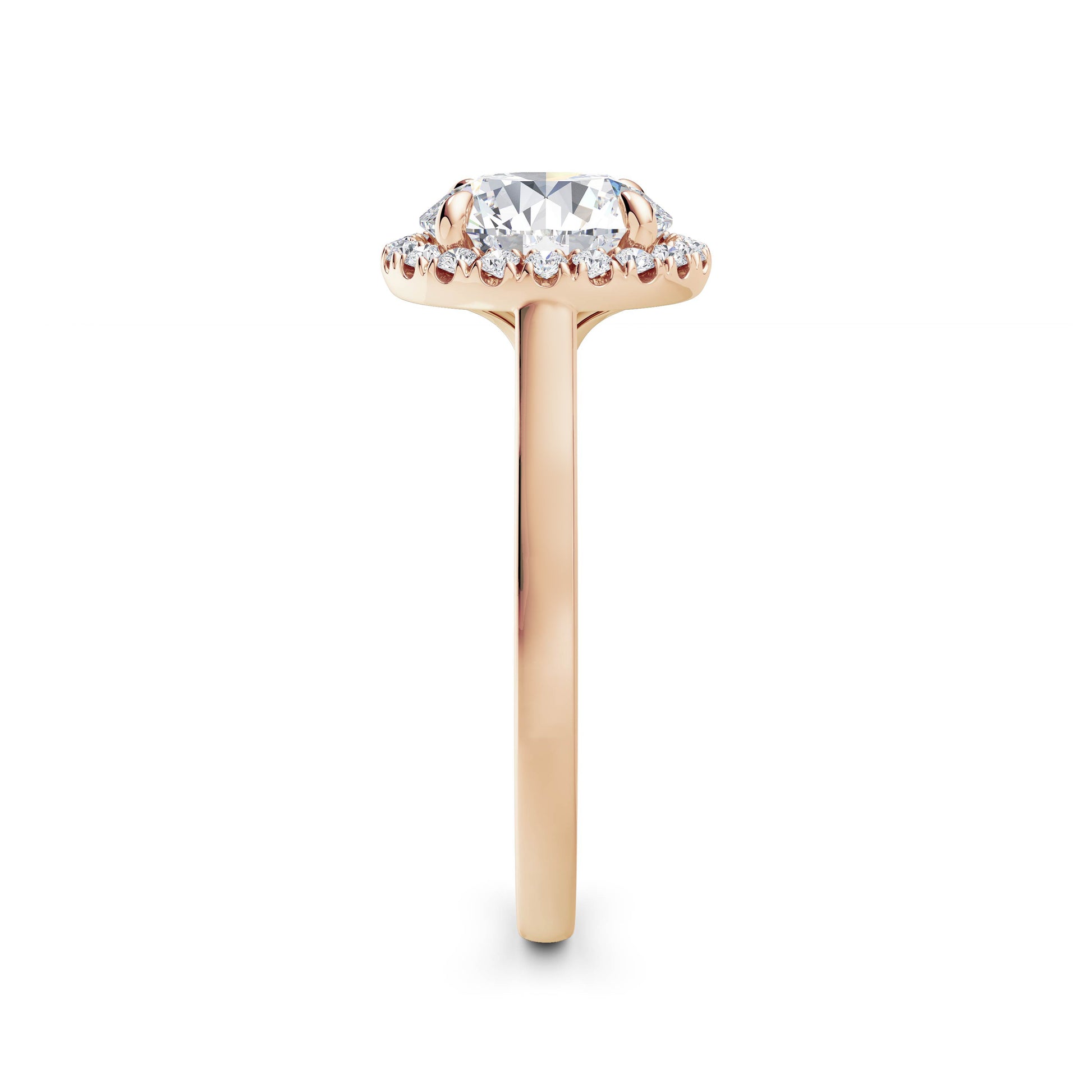 Lynne 18k Rose Gold Round Halo