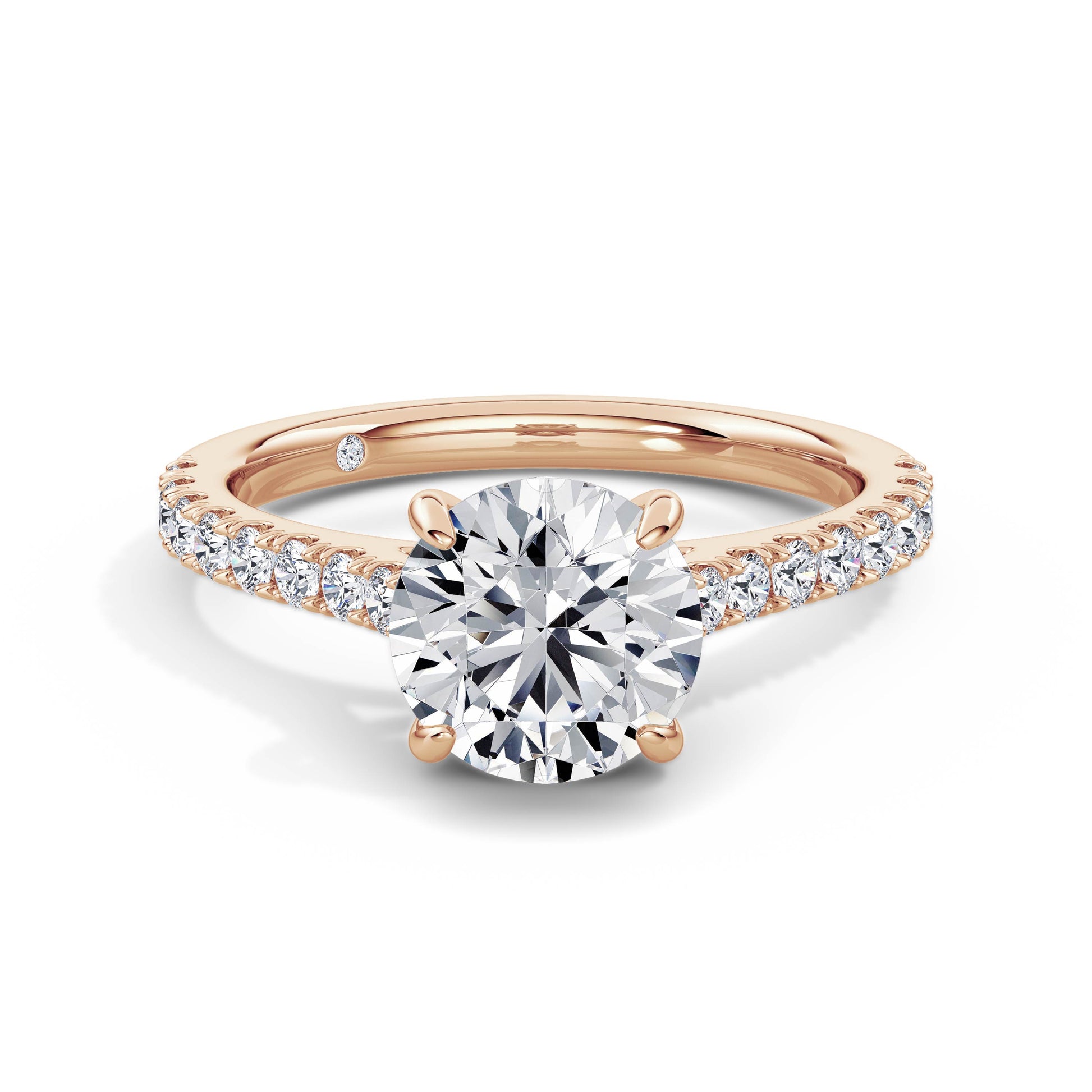 Lynne 18k Rose Gold Round Diamond Band