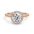 Lynne 18k Rose Gold Round Halo